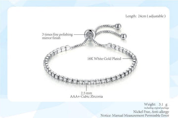 Appealing AAA Cubic Zirconia Bracelet 4 Color 4 Claws Mosaic - Best Online Prices by Jewellery Supermarket - The Jewellery Supermarket